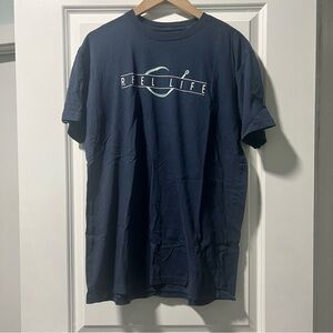 ❄️ 5/$15 Reel Life Men's Short Sleeve Graphic Tee Size Large Navy